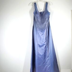 Fleur De Lis Vintage Y2K Beaded Taffeta Lavender Prom Dress 10